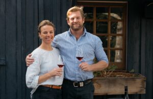 Jane & Dan Maroulkis celebrating Boydells Shiraz